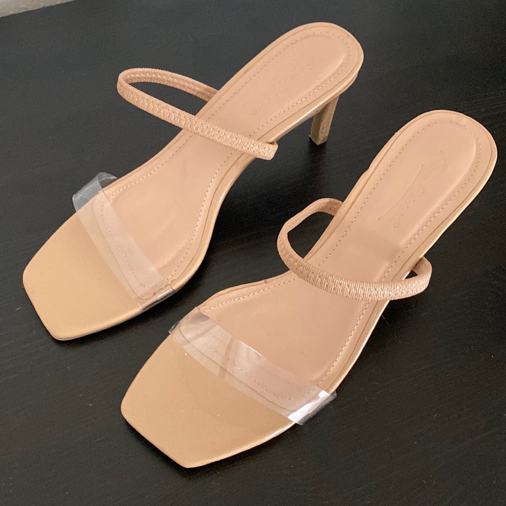Nude Heel with Clear strap